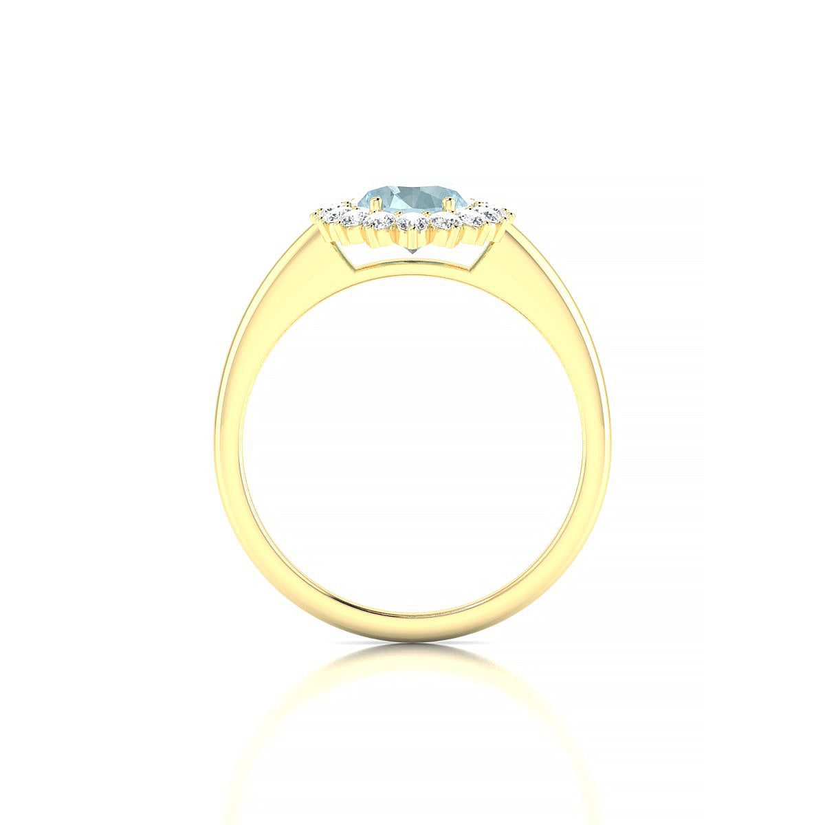 Blossom | 18k Yellow Gold 8 x 6 mm Oval Aquamarine Ring