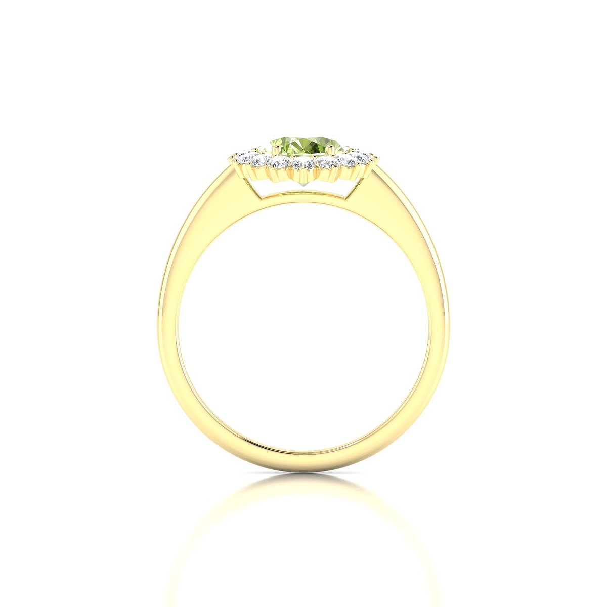 Blossom | 18k Yellow Gold 8 x 6 mm Oval Peridot Ring