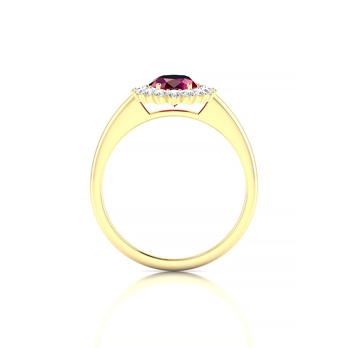 Blossom | 18k Yellow Gold 8 x 6 mm Oval Ruby Ring