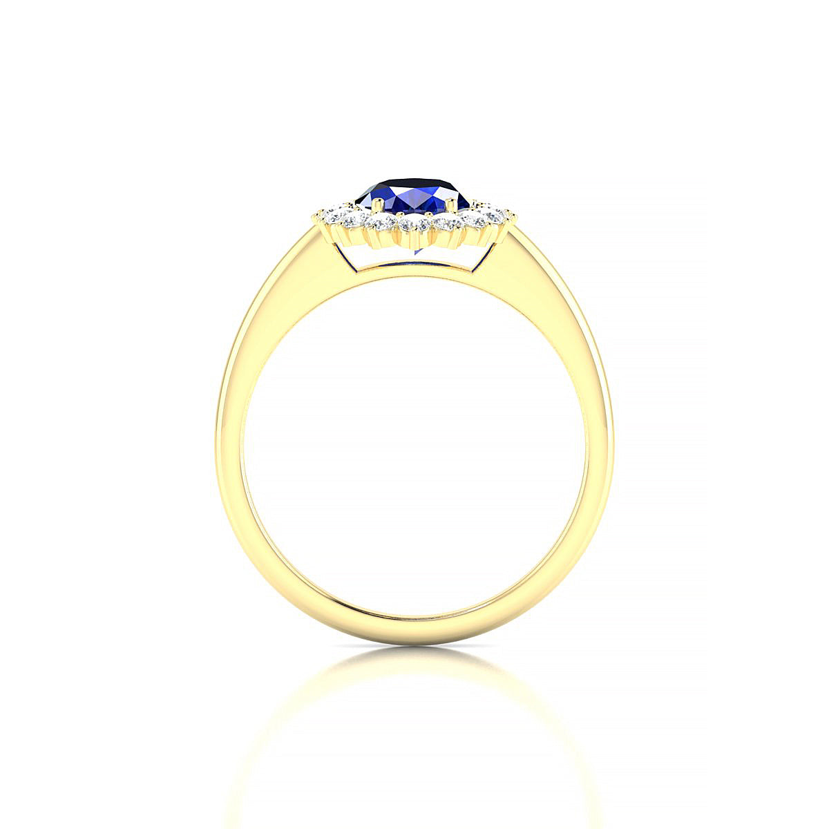 Blossom | 18k Yellow Gold 8 x 6 mm Oval Sapphire Ring