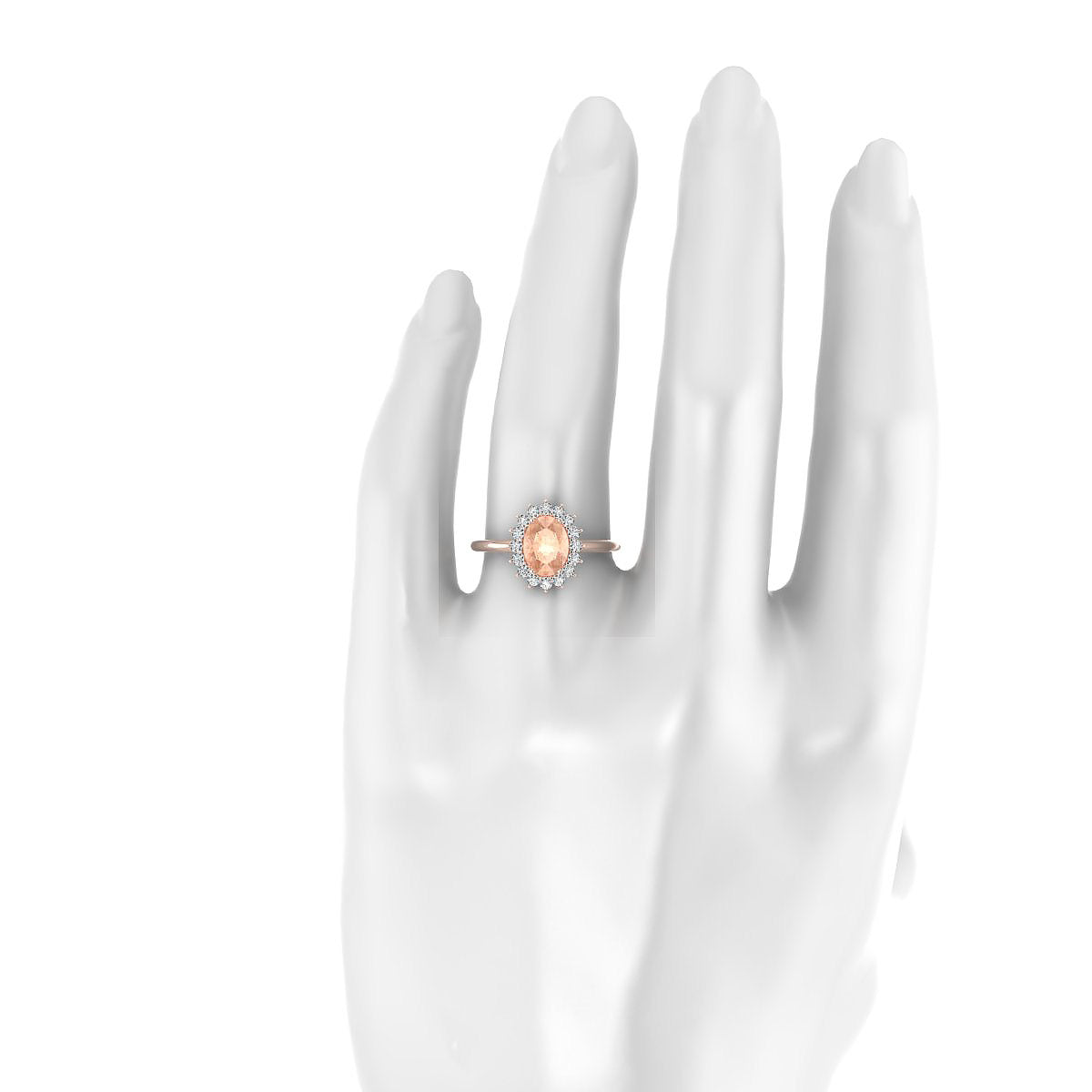 Blossom | 18k Rose Gold 8 x 6 mm Oval Morganite Ring