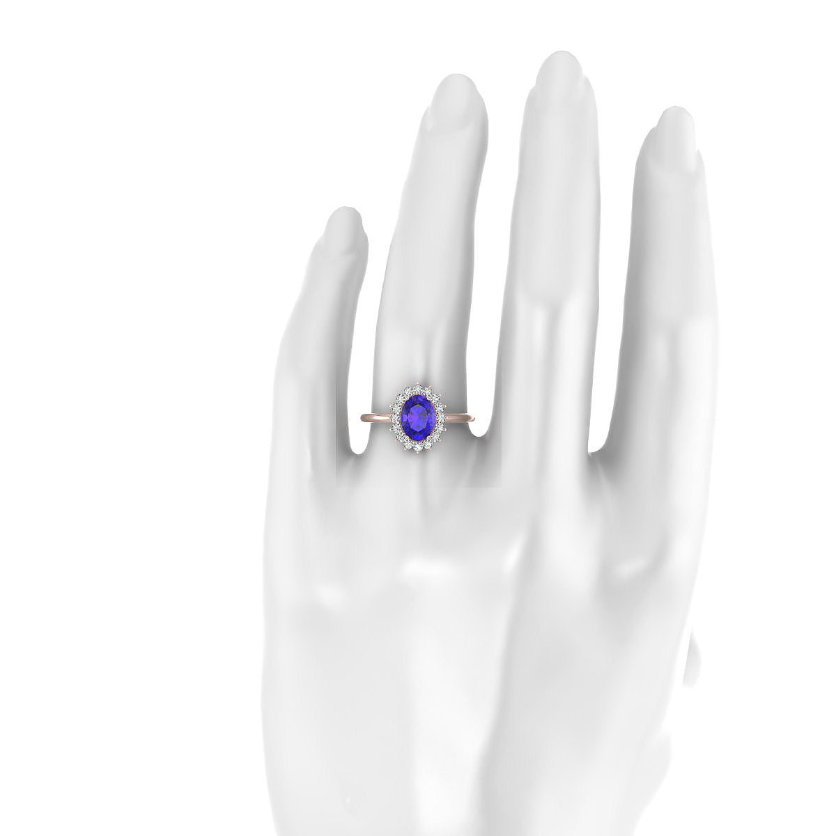 Blossom | 18k Rose Gold 8 x 6 mm Oval Tanzanite Ring