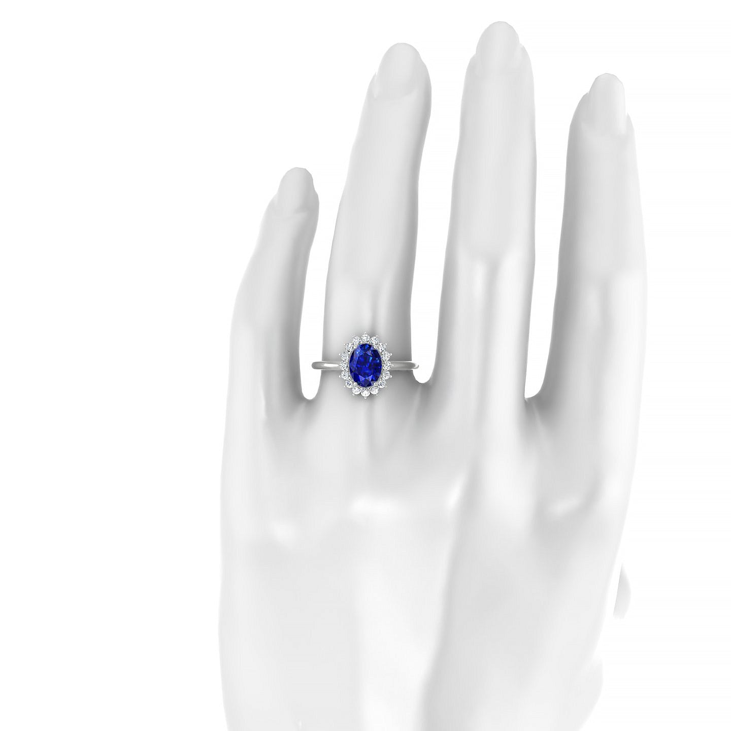 Blossom | 18k White Gold 8 x 6 mm Oval Sapphire Ring