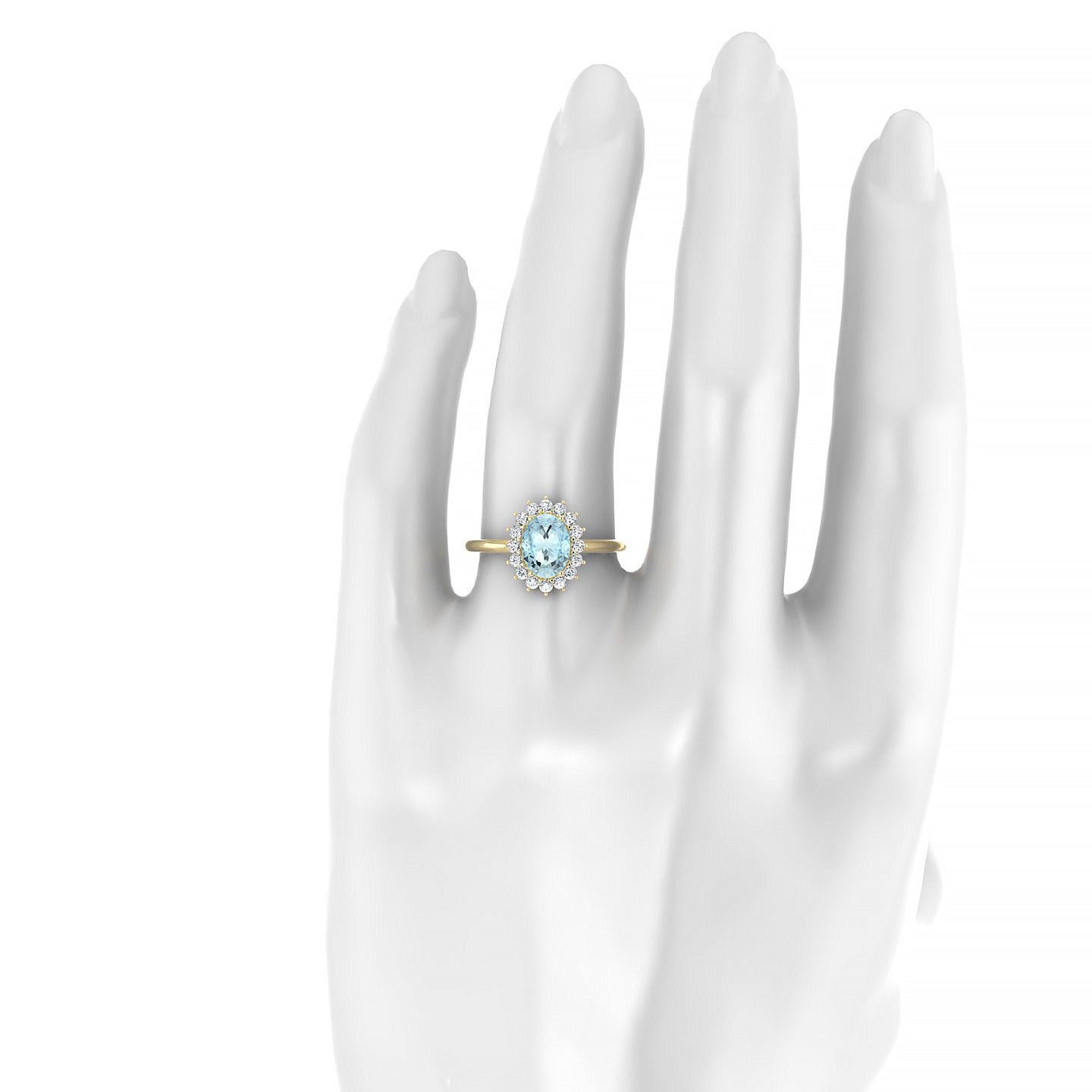 Blossom | 18k Yellow Gold 8 x 6 mm Oval Aquamarine Ring