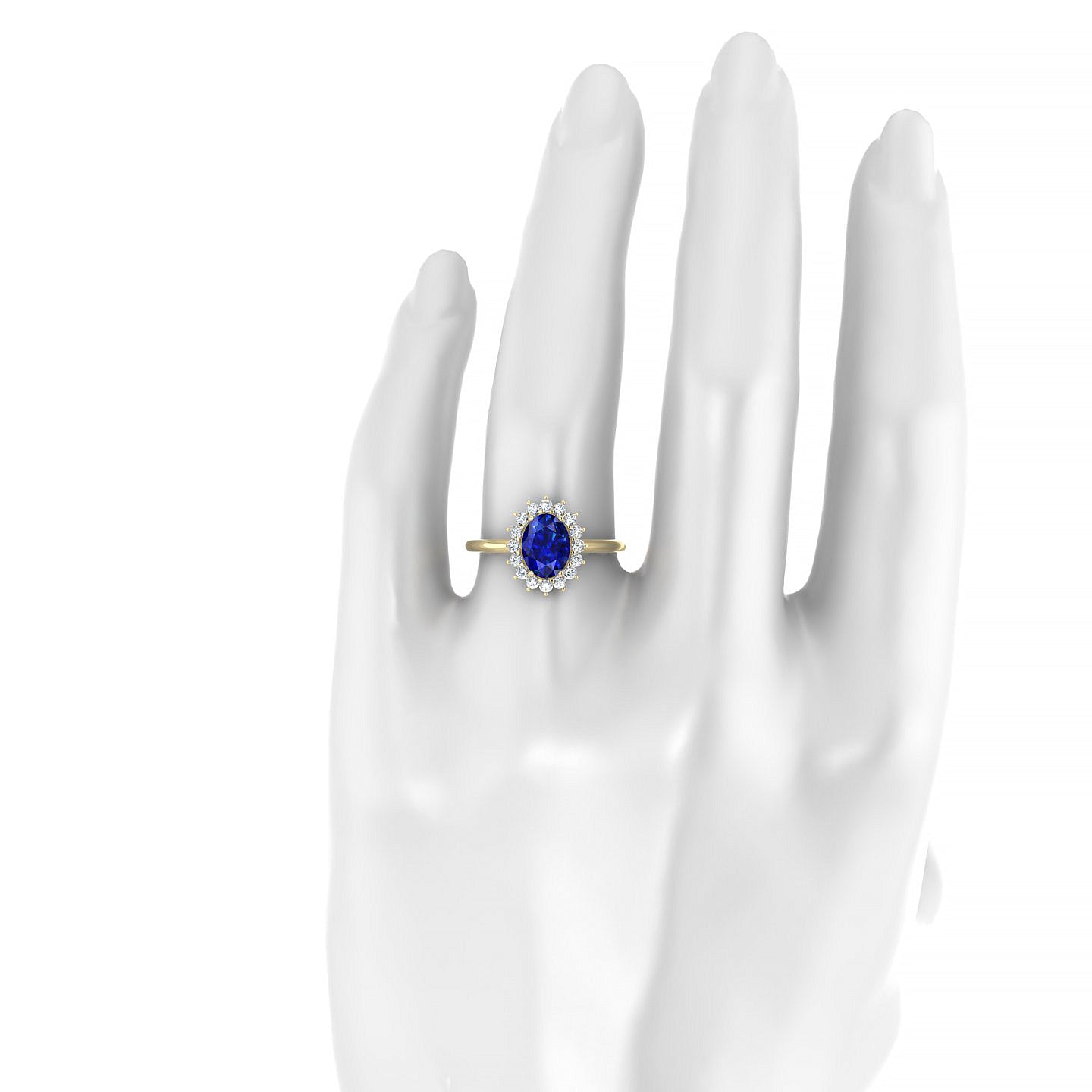 Blossom | 18k Yellow Gold 8 x 6 mm Oval Sapphire Ring