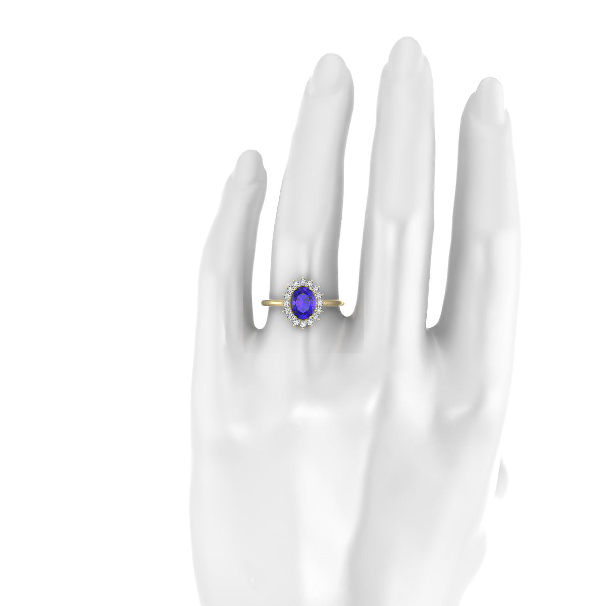 Blossom | 18k Yellow Gold 8 x 6 mm Oval Tanzanite Ring