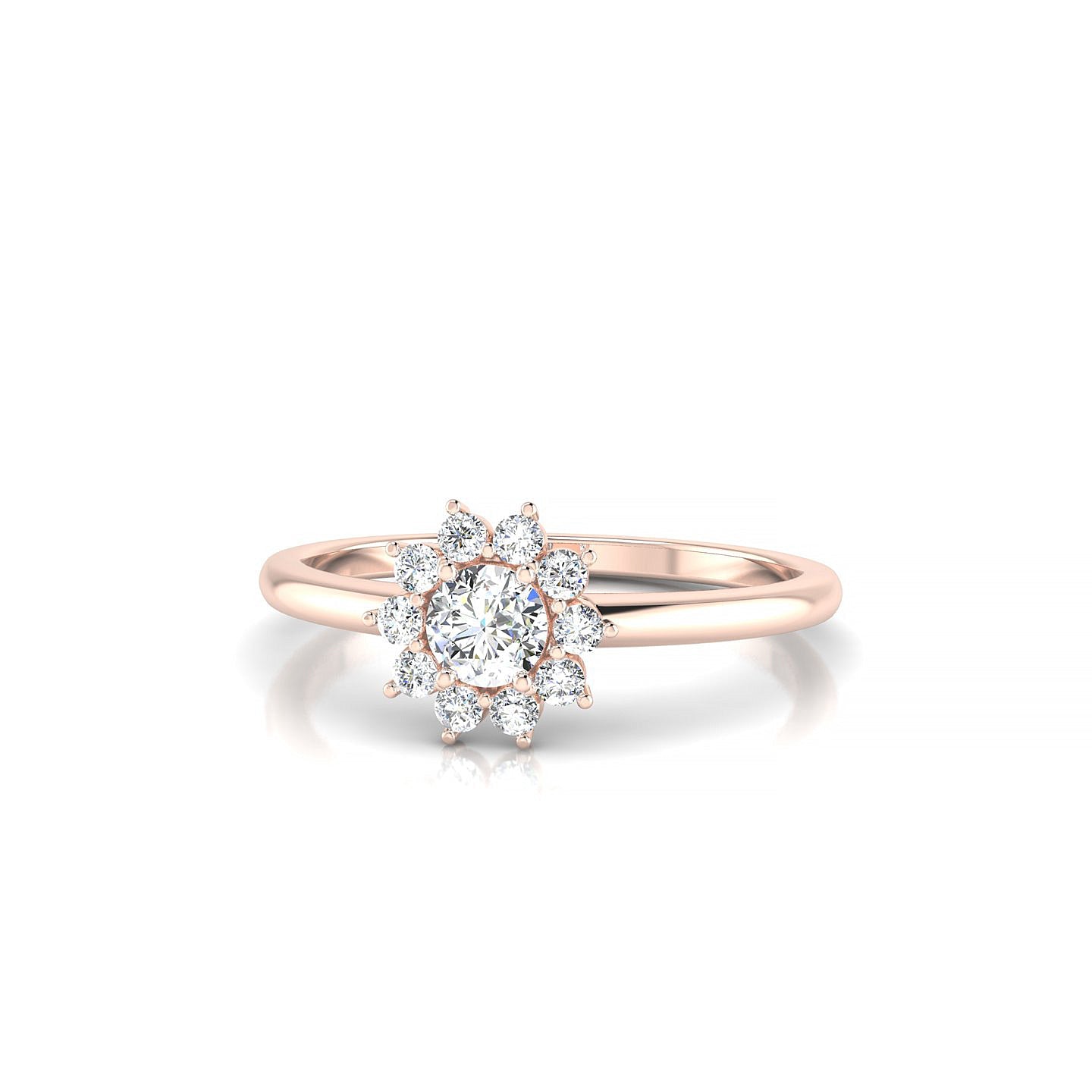 Blossom | 18k Rose Gold 3.7 mm Round Diamond Ring