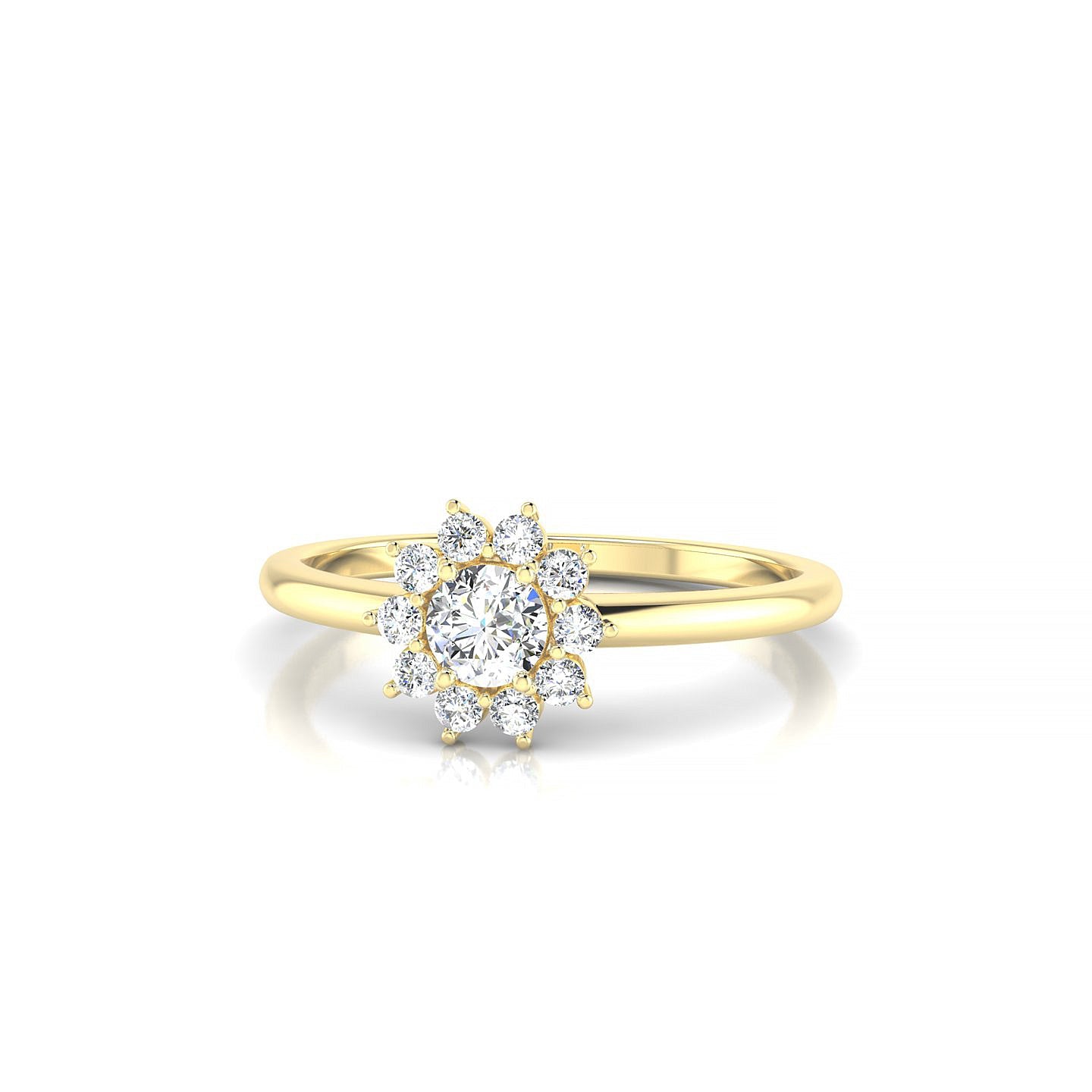 Blossom | 18k Yellow Gold 3.7 mm Round Diamond Ring