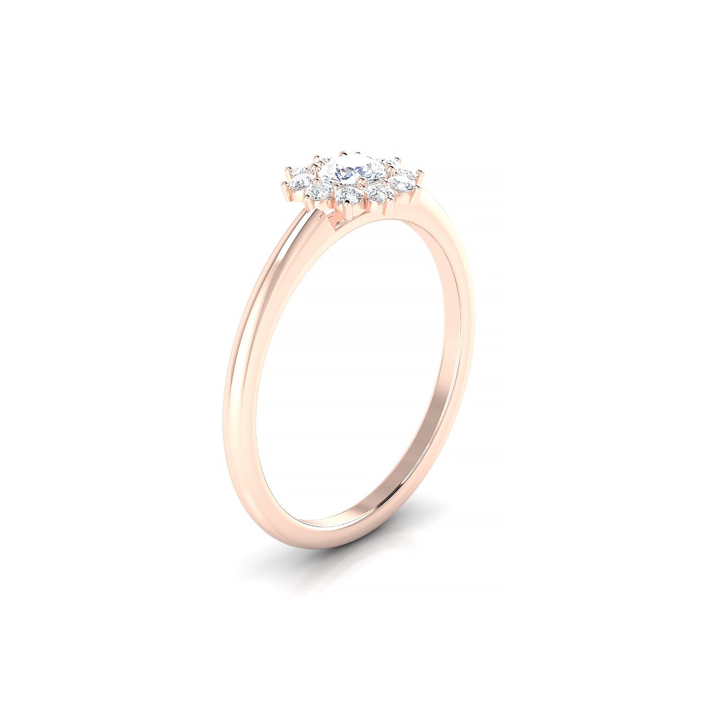 Blossom | 18k Rose Gold 3.7 mm Round Diamond Ring