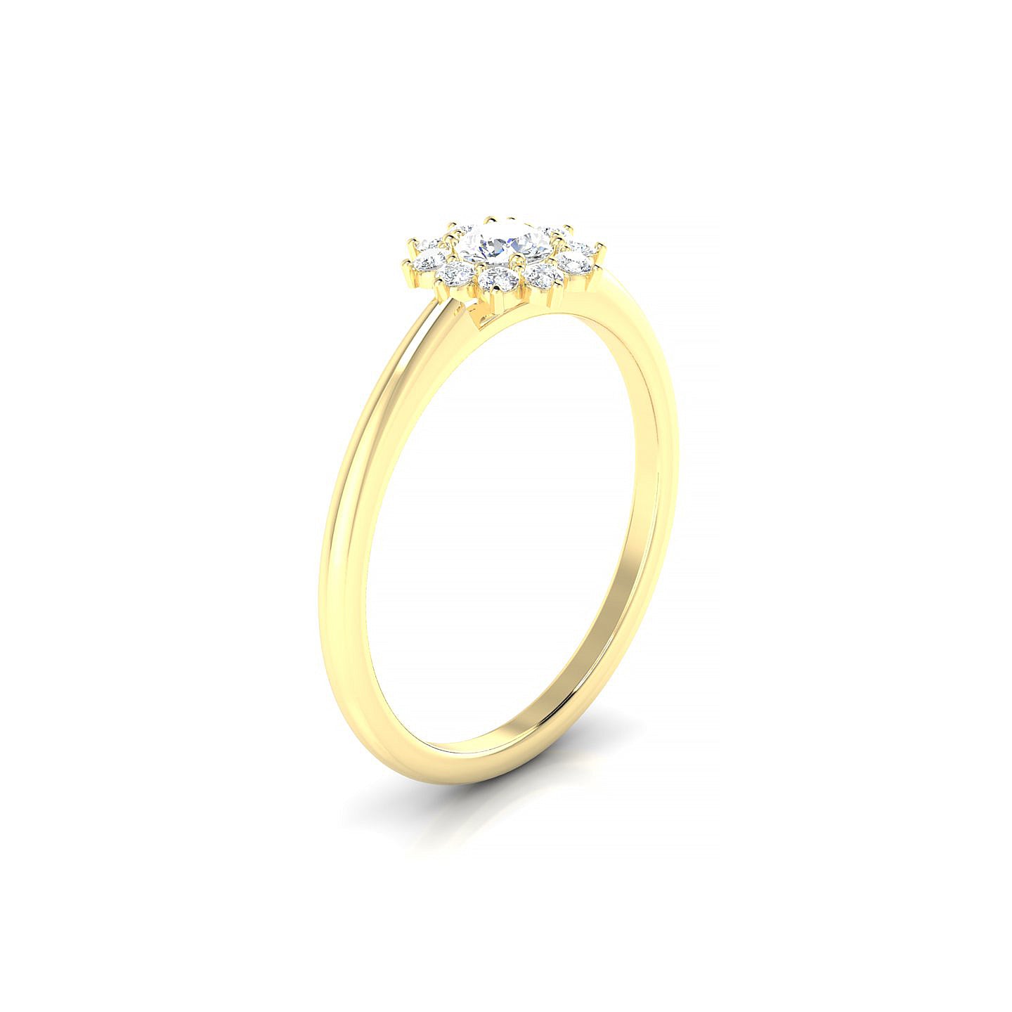 Blossom | 18k Yellow Gold 3.7 mm Round Diamond Ring