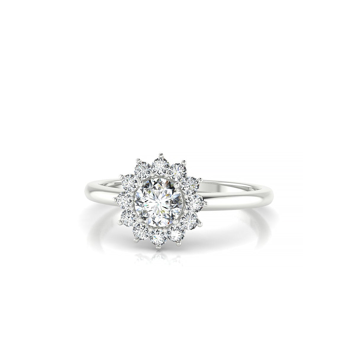 Blossom | 18k White Gold 4.2 mm Round Diamond Ring