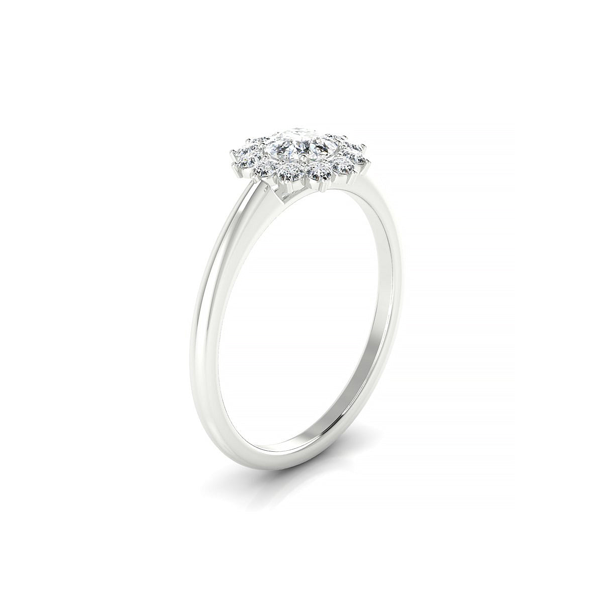 Blossom | 18k White Gold 4.2 mm Round Diamond Ring