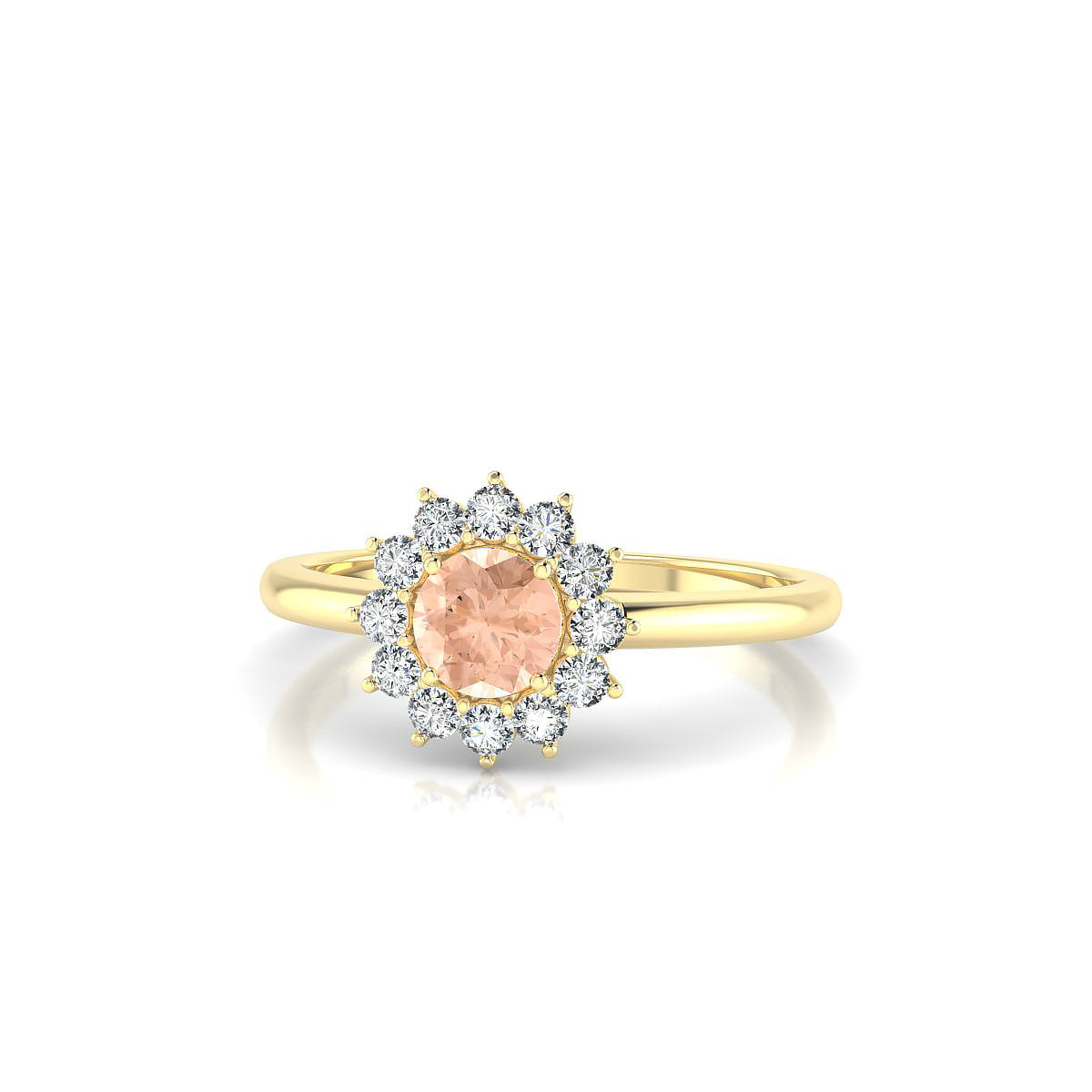 Blossom | 18k Yellow Gold 4.5 mm Round Morganite Ring