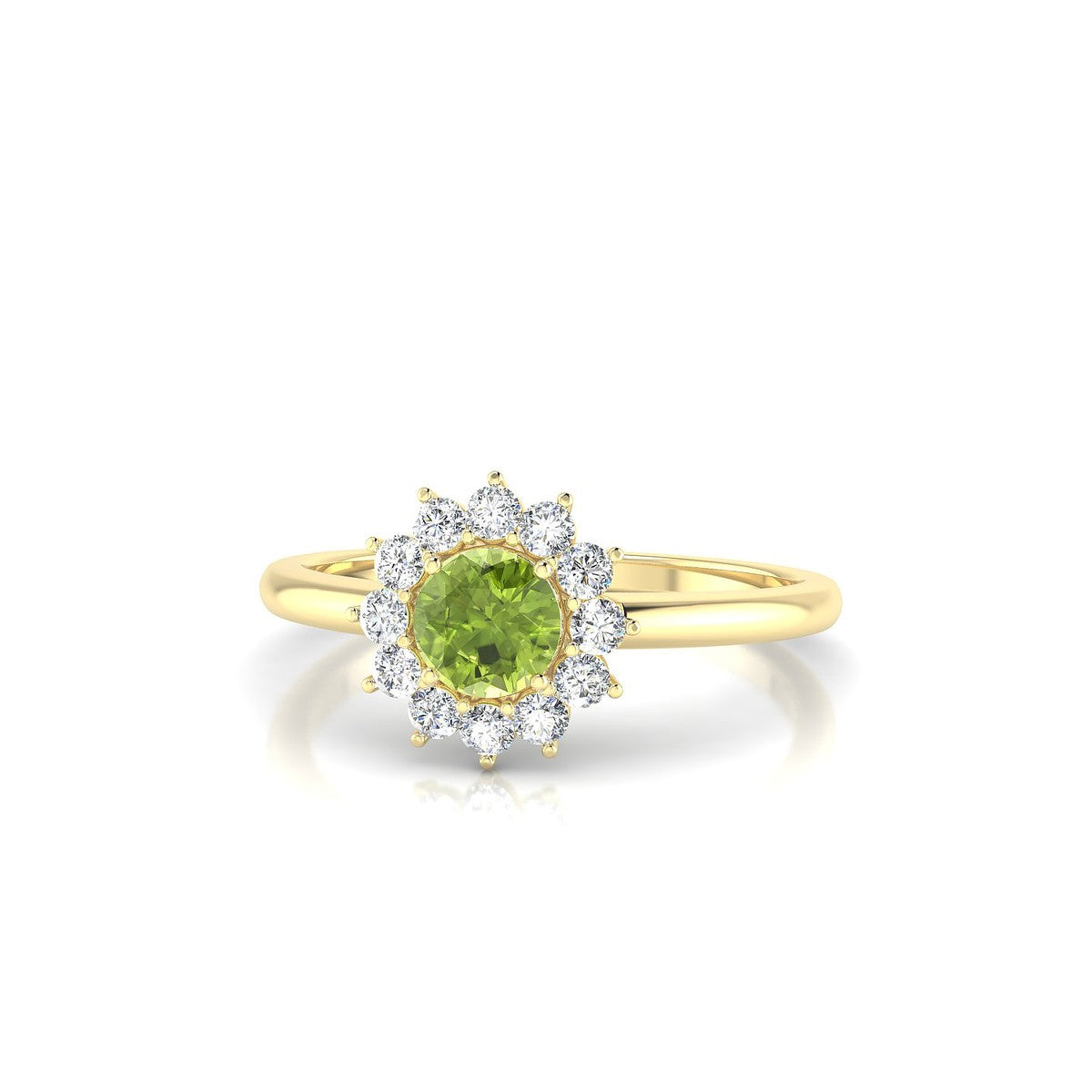 Blossom | 18k Yellow Gold 4.5 mm Round Peridot Ring