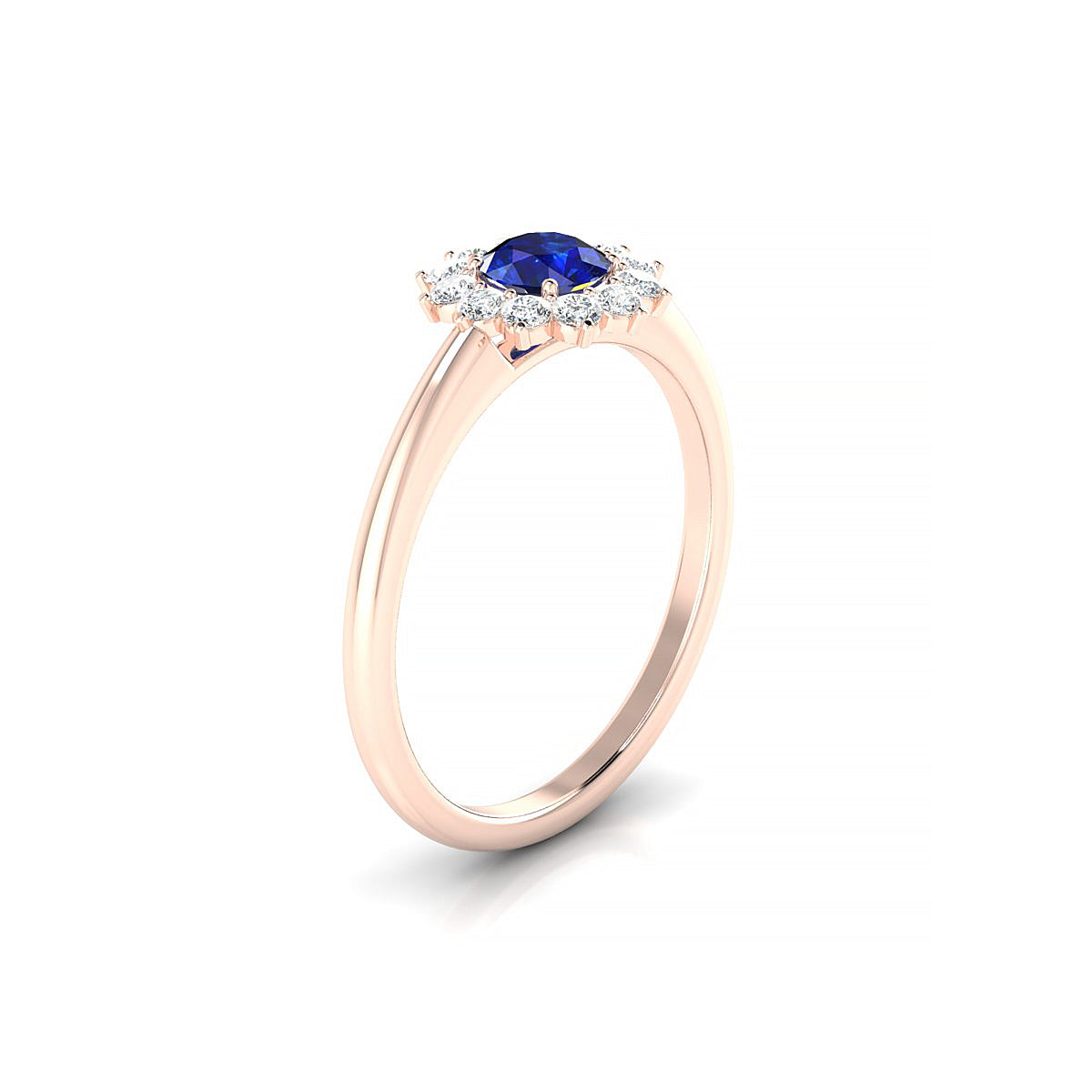 Blossom | 18k Rose Gold 4.5 mm Round Sapphire Ring