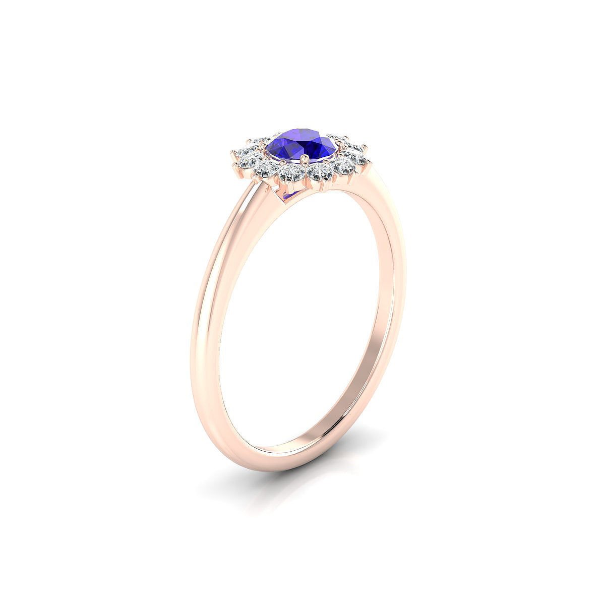Blossom | 18k Rose Gold 4.5 mm Round Tanzanite Ring