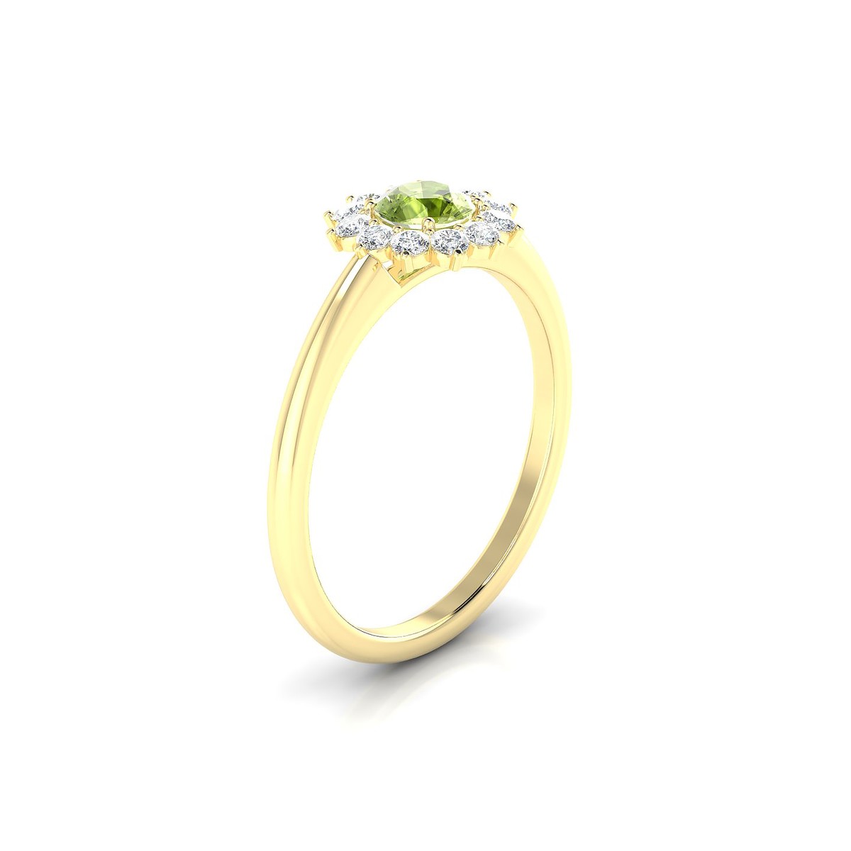 Blossom | 18k Yellow Gold 4.5 mm Round Peridot Ring
