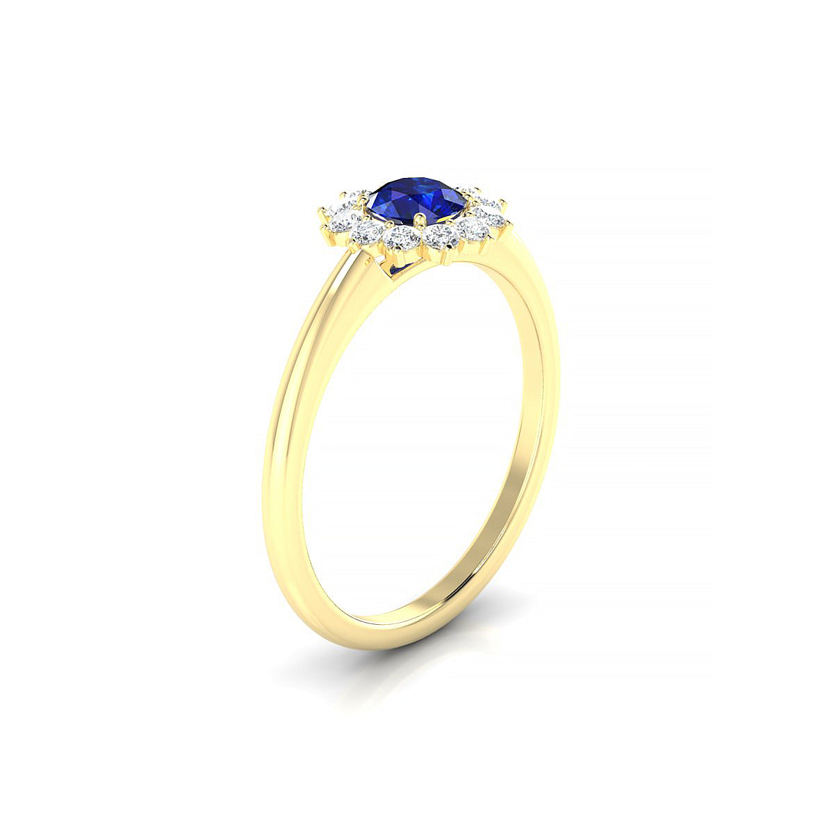 Blossom | 18k Yellow Gold 4.5 mm Round Sapphire Ring