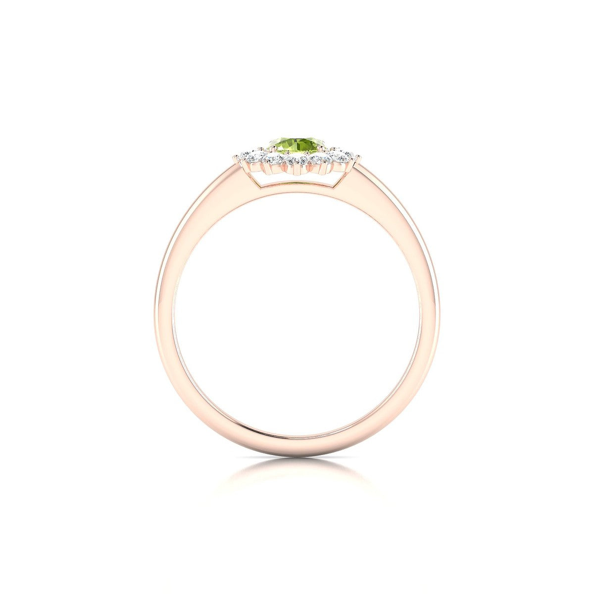 Blossom | 18k Rose Gold 4.5 mm Round Peridot Ring