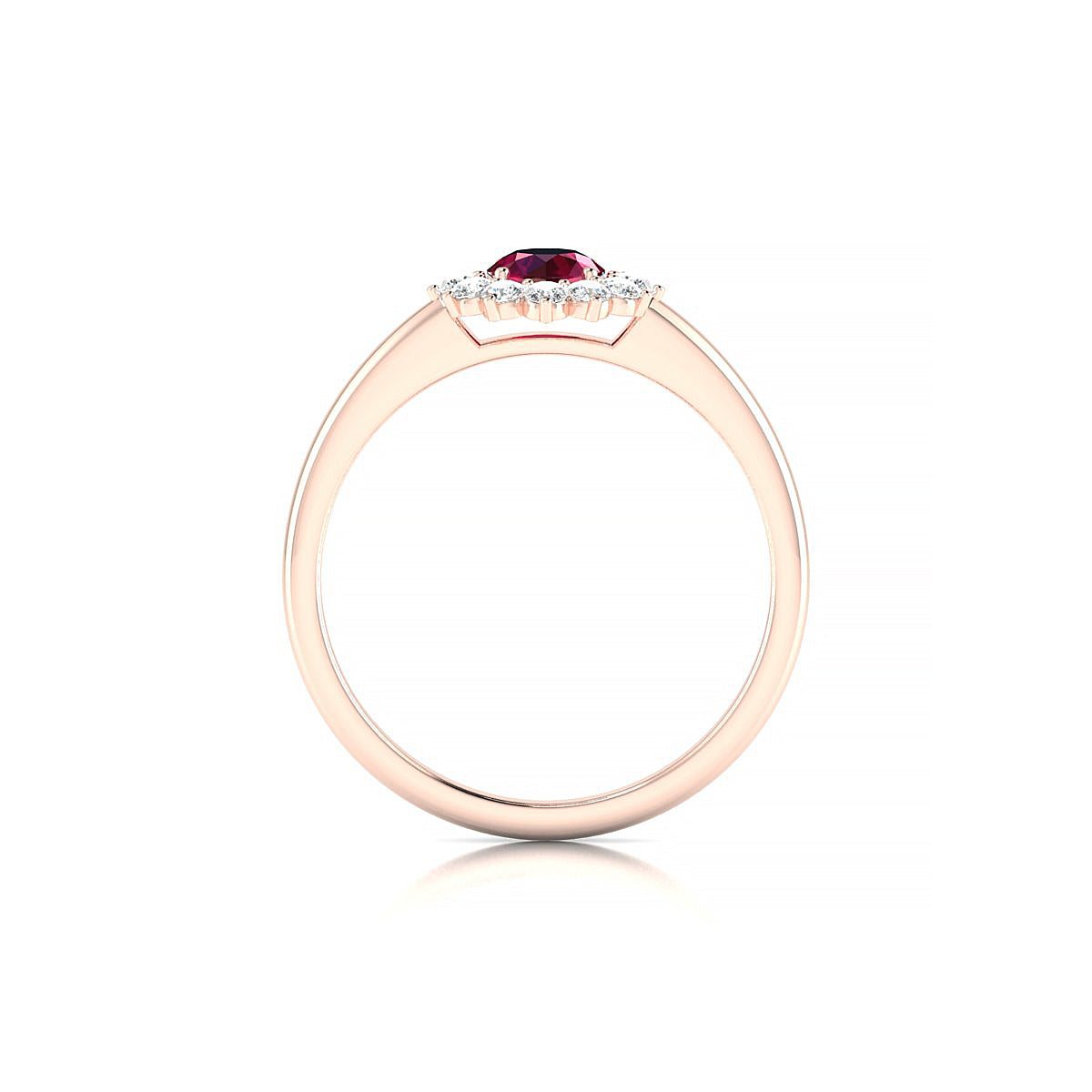 Blossom | 18k Rose Gold 4.5 mm Round Ruby Ring
