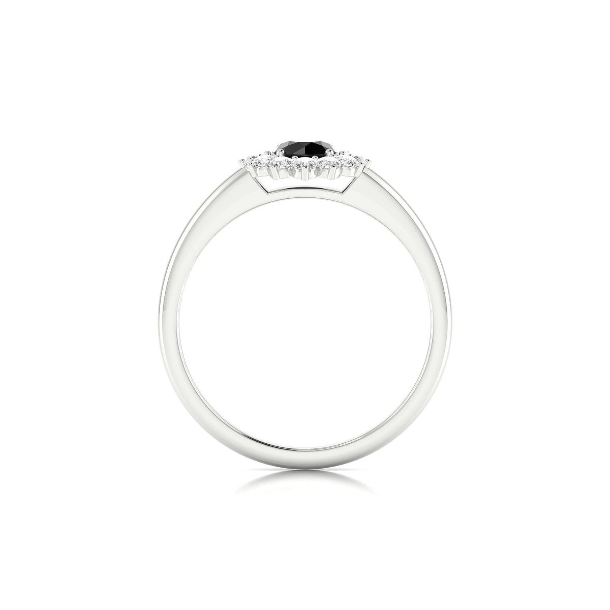Blossom | 18k White Gold 4.5 mm Round Black Diamond Ring