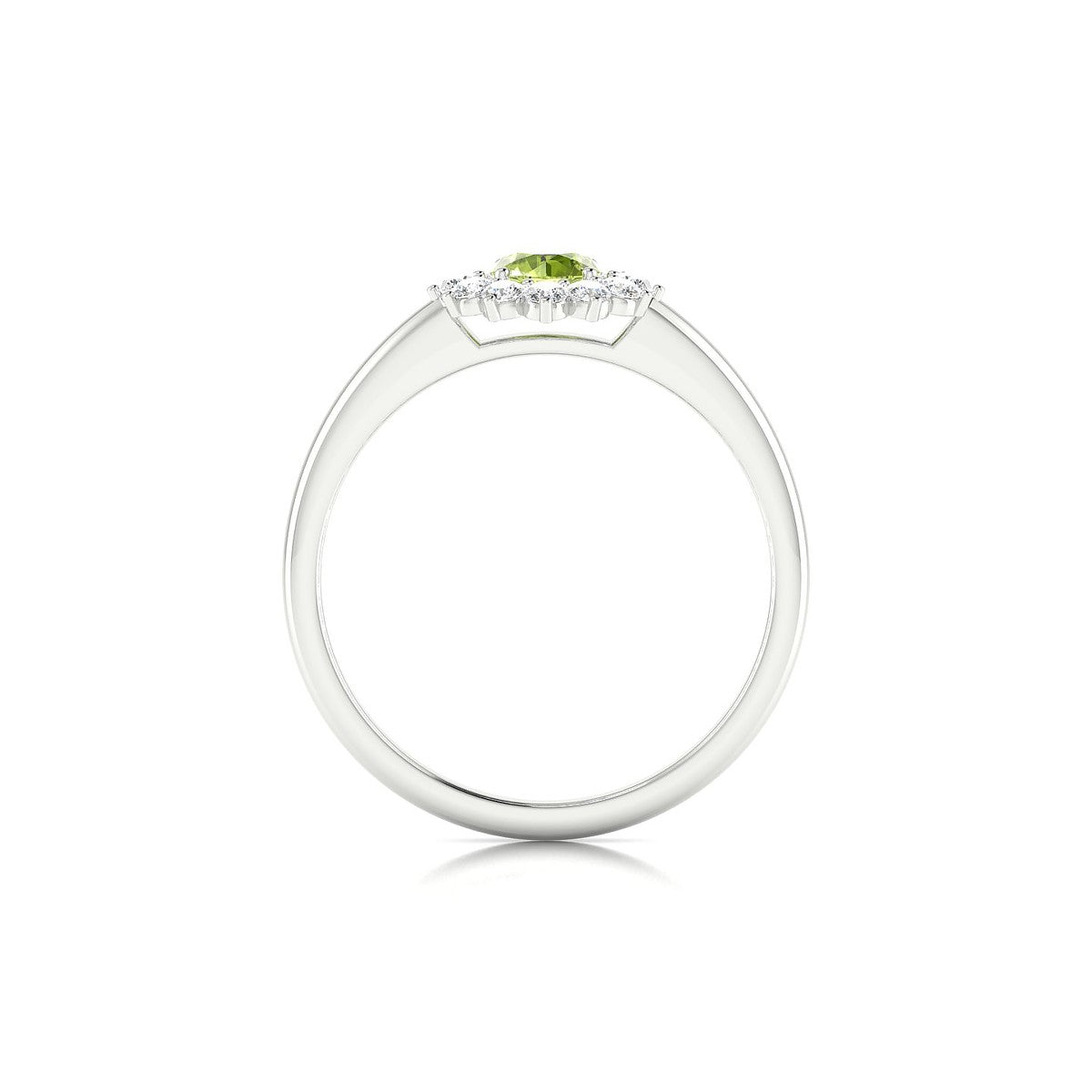 Blossom | 18k White Gold 4.5 mm Round Peridot Ring