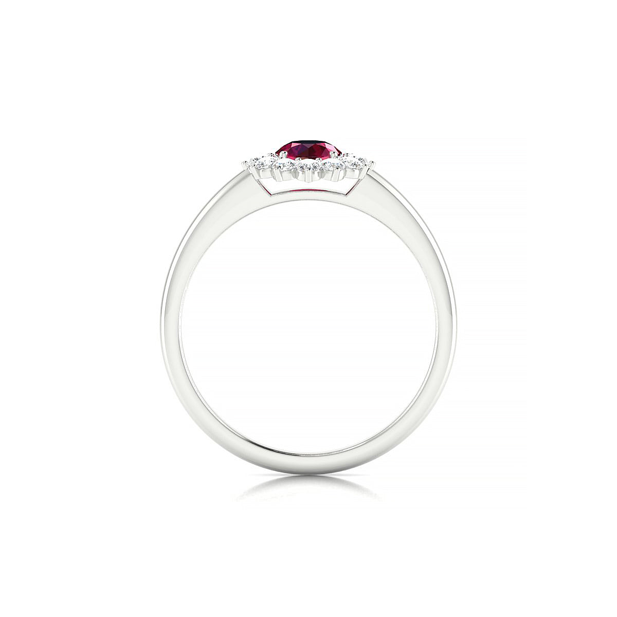 Blossom | 18k White Gold 4.5 mm Round Ruby Ring