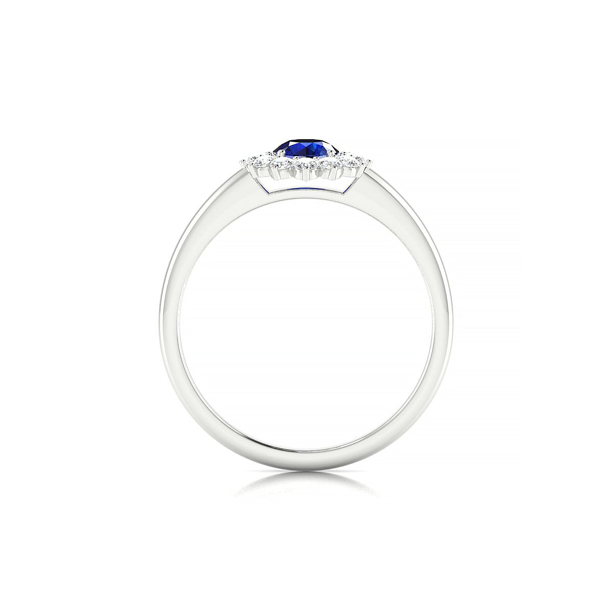 Blossom | 18k White Gold 4.5 mm Round Sapphire Ring