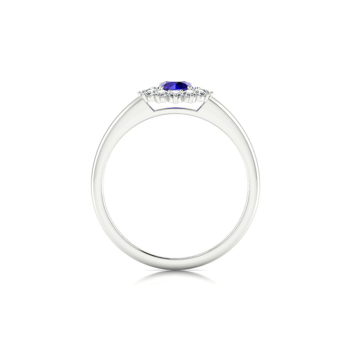 Blossom | 18k White Gold 4.5 mm Round Tanzanite Ring