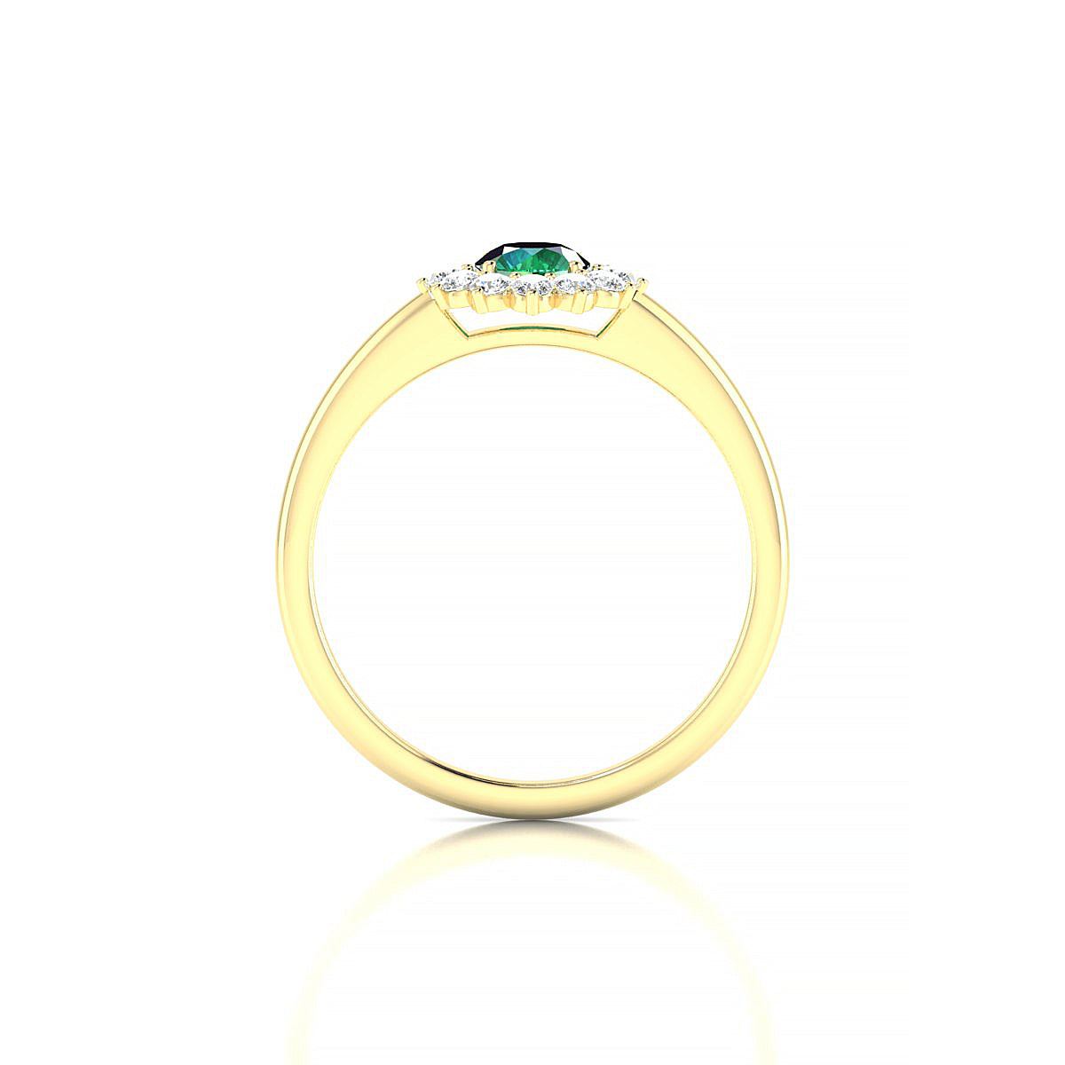 Blossom | 18k Yellow Gold 4.5 mm Round Emerald Ring