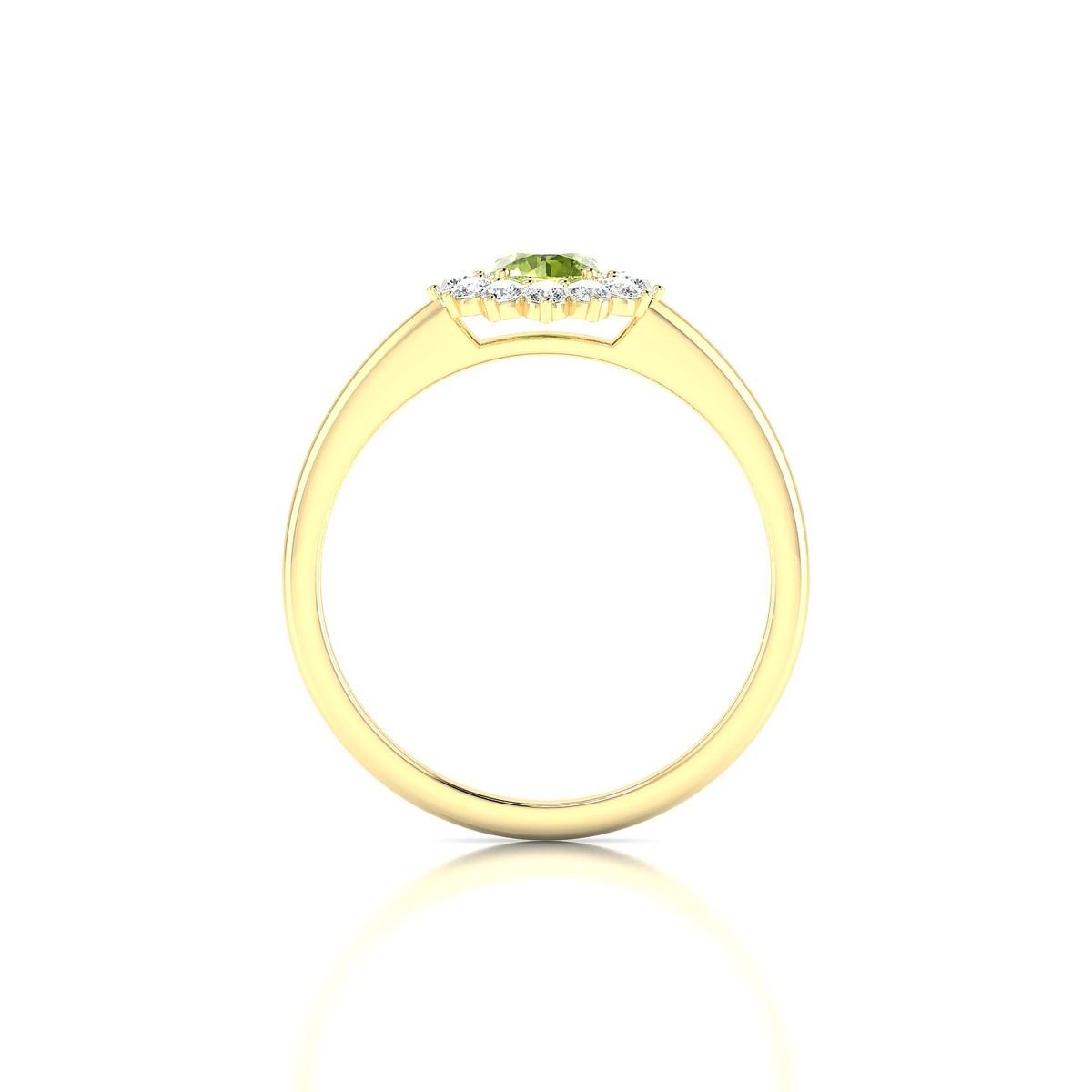 Blossom | 18k Yellow Gold 4.5 mm Round Peridot Ring