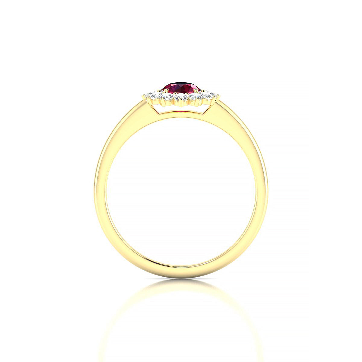 Blossom | 18k Yellow Gold 4.5 mm Round Ruby Ring