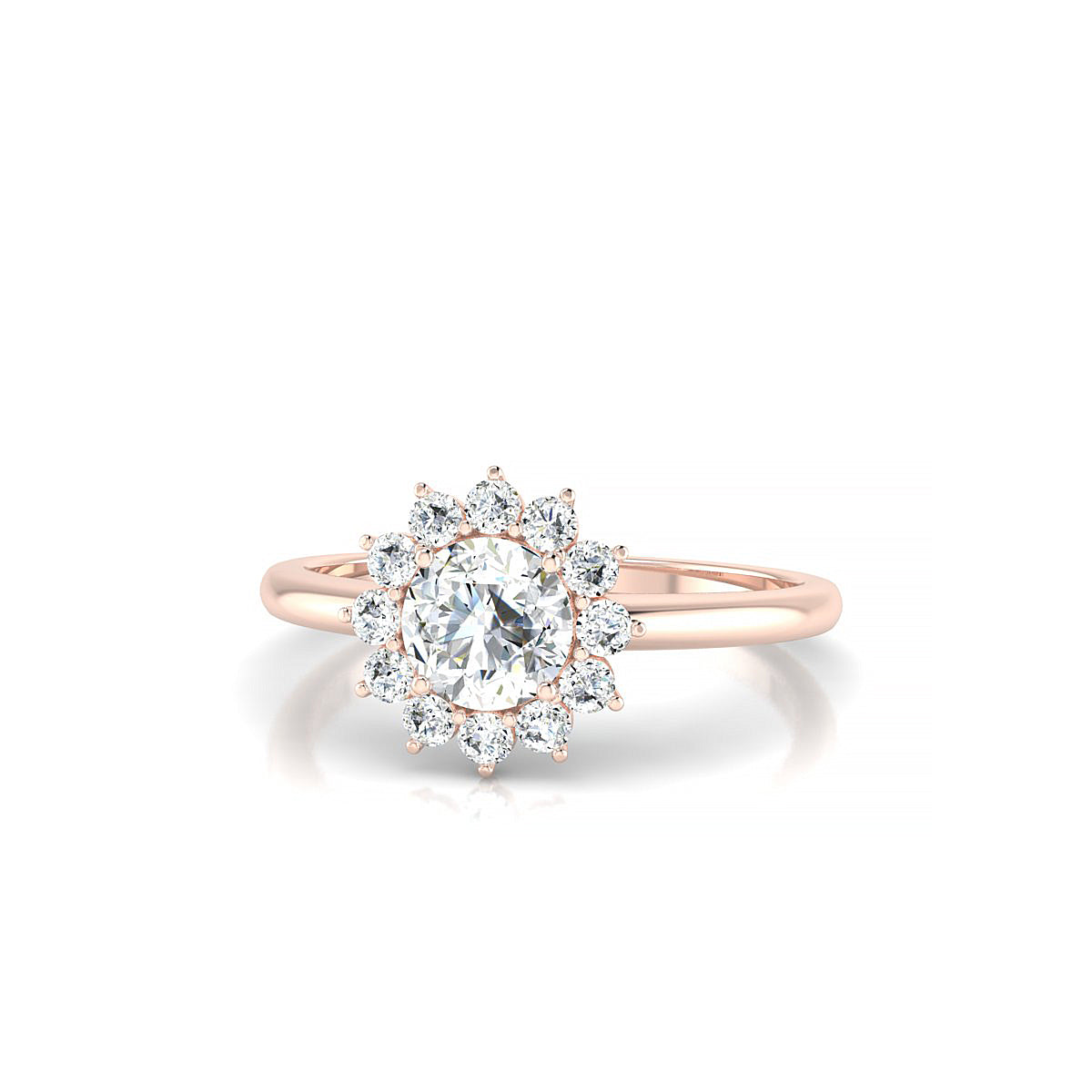 Blossom | 18k Rose Gold 5.2 mm Round Diamond Ring