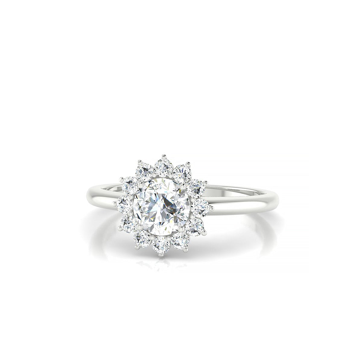 Blossom | 18k White Gold 5.2 mm Round Diamond Ring