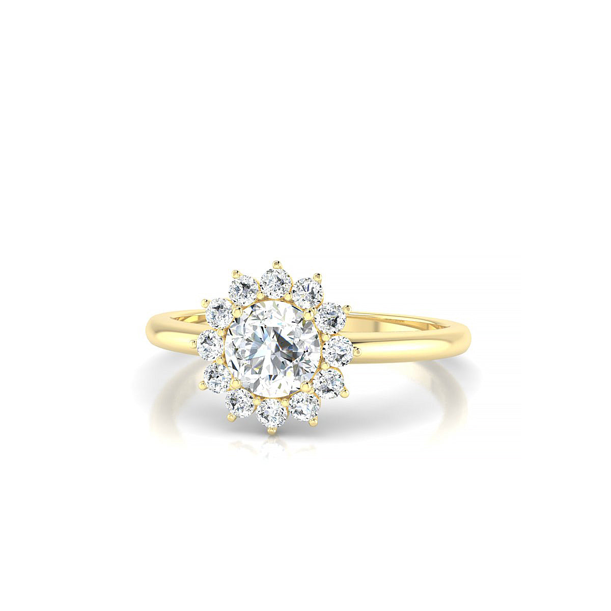 Blossom | 18k Yellow Gold 5.2 mm Round Diamond Ring