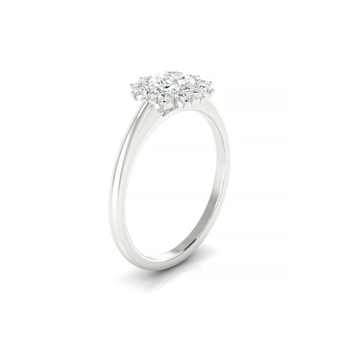 Blossom | 18k White Gold 5.2 mm Round Diamond Ring