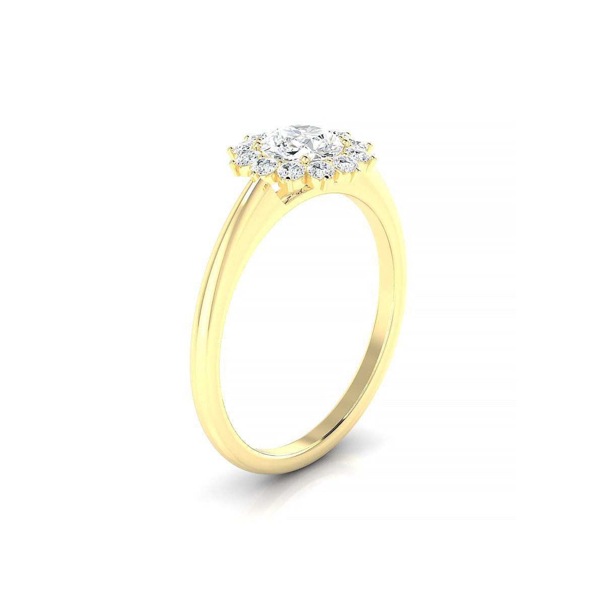 Blossom | 18k Yellow Gold 5.2 mm Round Diamond Ring