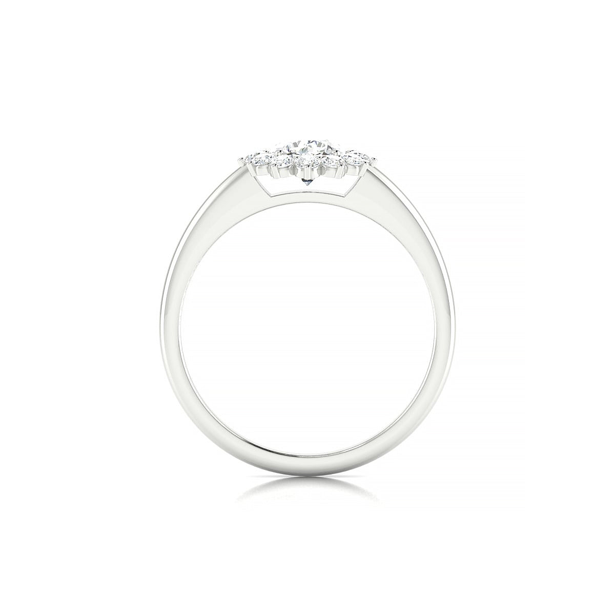 Blossom | 18k White Gold 5.2 mm Round Diamond Ring