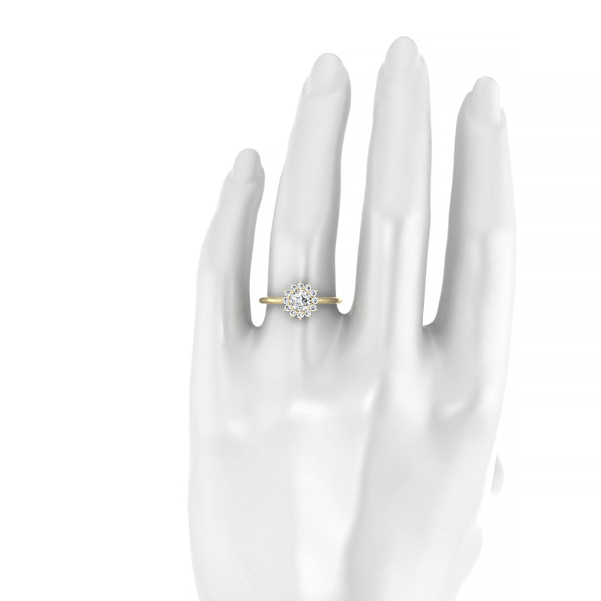 Blossom | 18k Yellow Gold 5.2 mm Round Diamond Ring