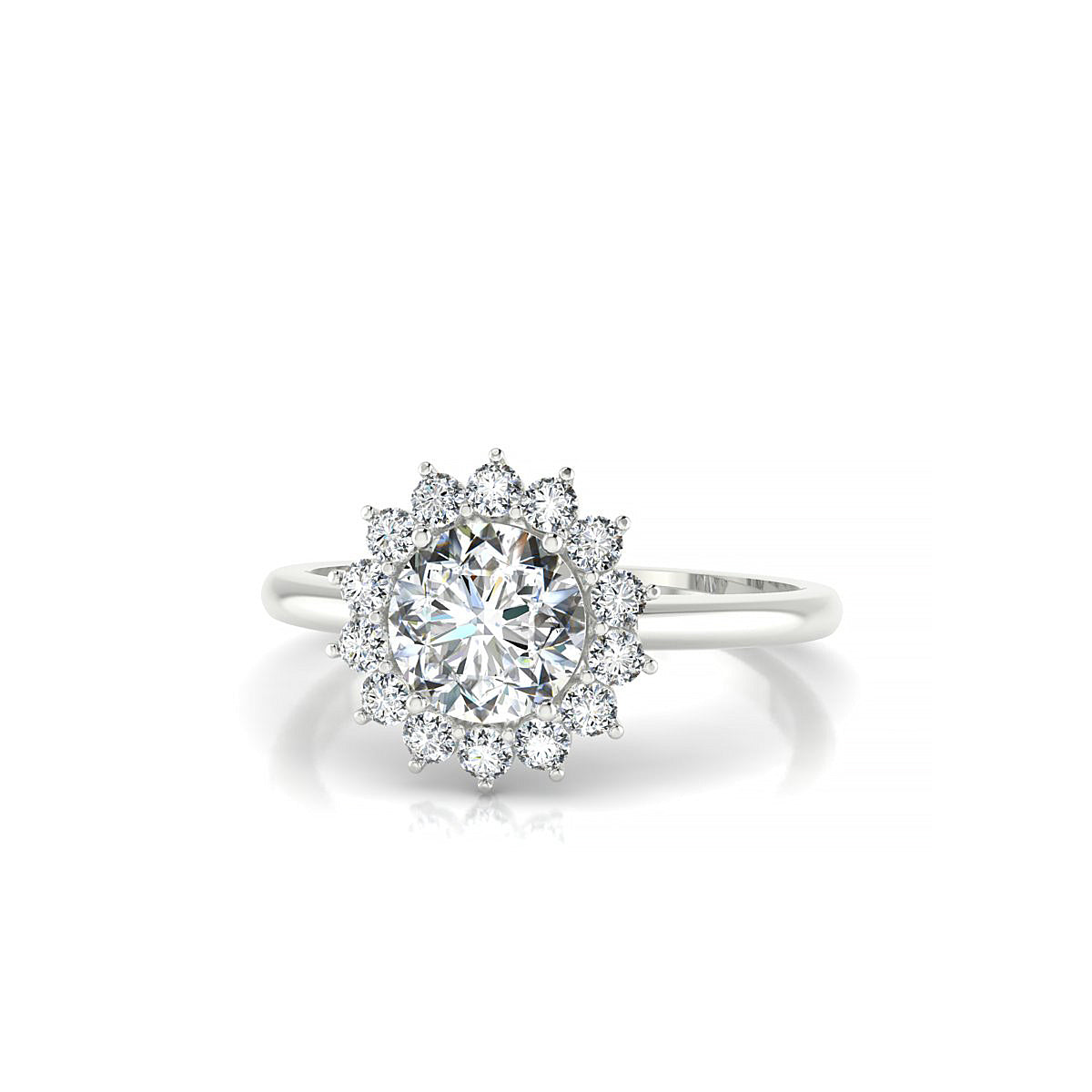 Blossom | 18k White Gold 5.7 mm Round Diamond Ring