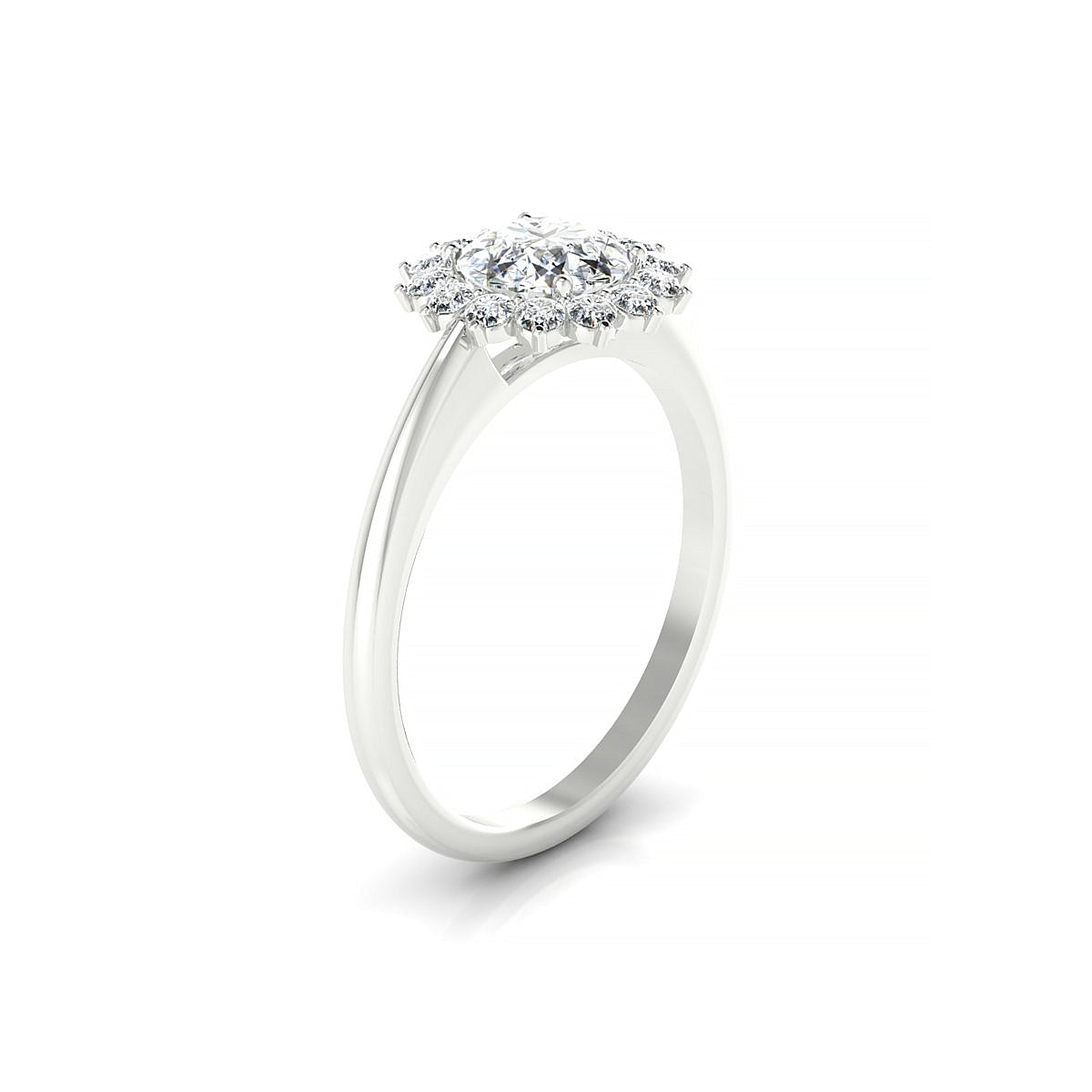 Blossom | 18k White Gold 5.7 mm Round Diamond Ring
