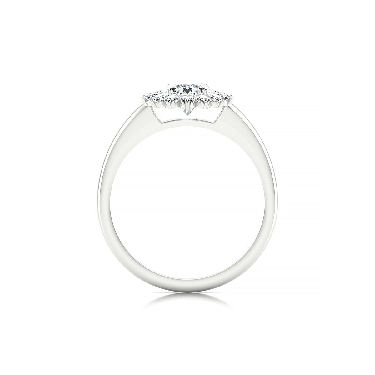 Blossom | 18k White Gold 5.7 mm Round Diamond Ring