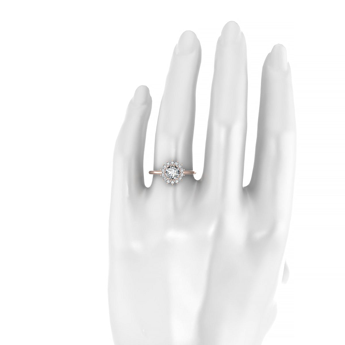 Blossom | 18k Rose Gold 5.7 mm Round Diamond Ring