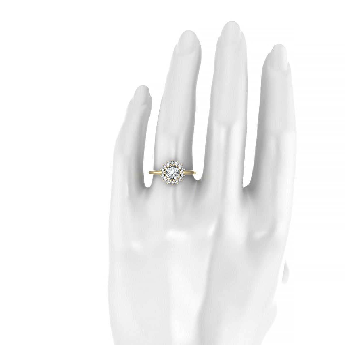 Blossom | 18k Yellow Gold 5.7 mm Round Diamond Ring