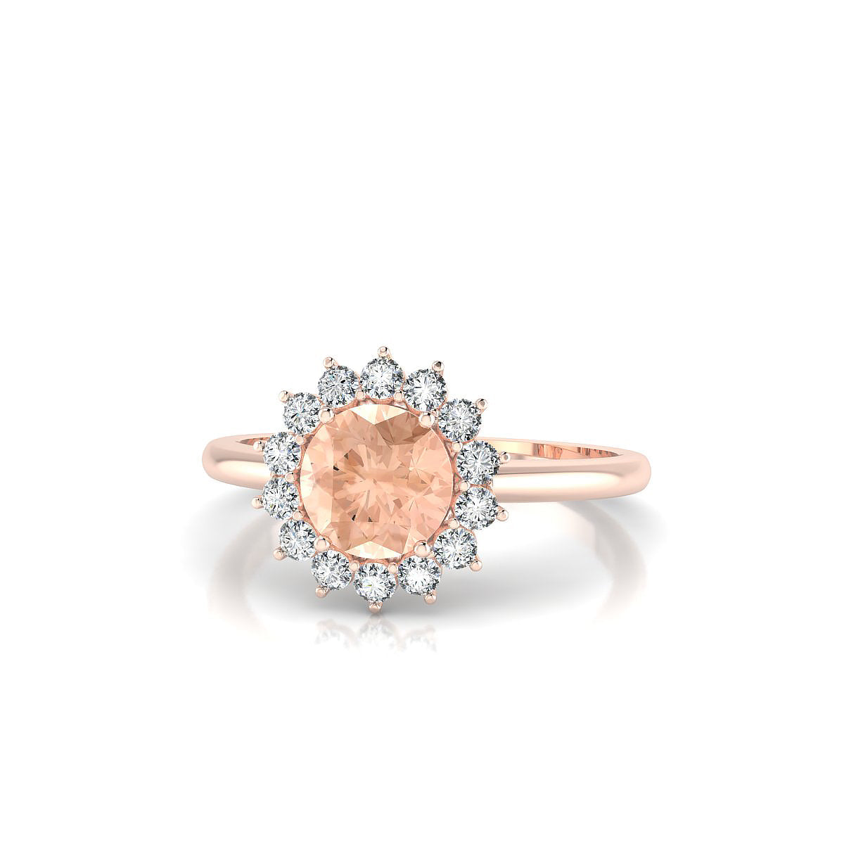 Blossom | 18k Rose Gold 6 mm Round Morganite Ring