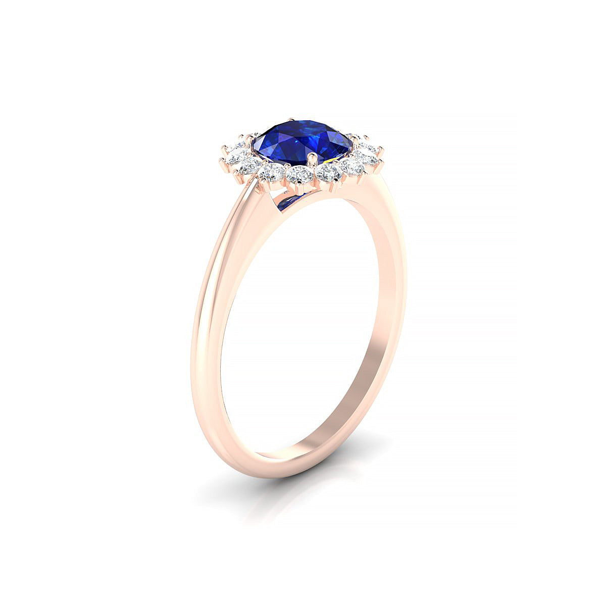 Blossom | 18k Rose Gold 6 mm Round Sapphire Ring