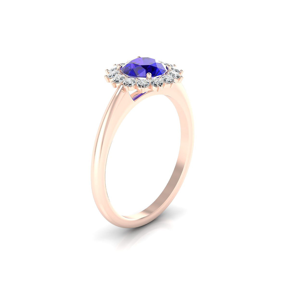 Blossom | 18k Rose Gold 6 mm Round Tanzanite Ring