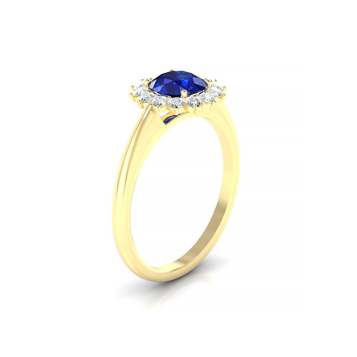 Blossom | 18k Yellow Gold 6 mm Round Sapphire Ring