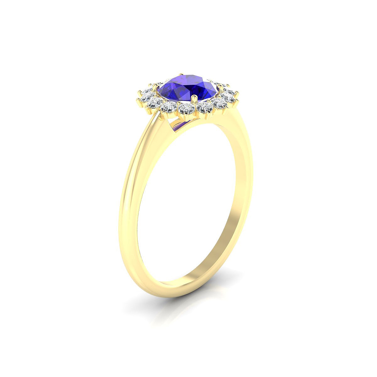 Blossom | 18k Yellow Gold 6 mm Round Tanzanite Ring