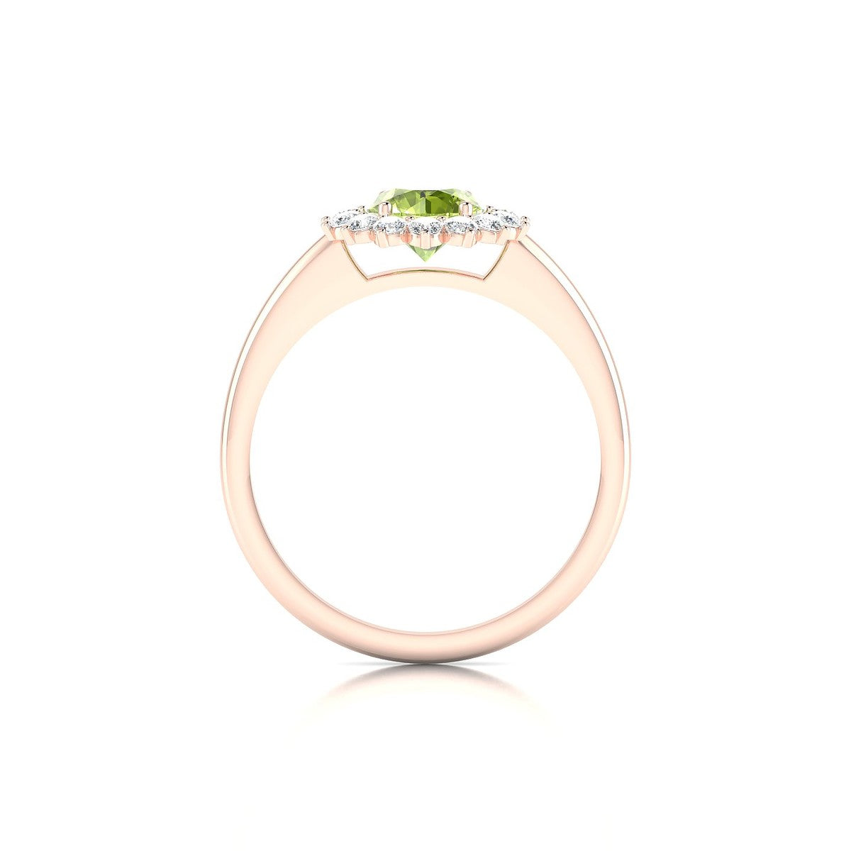 Blossom | 18k Rose Gold 6 mm Round Peridot Ring
